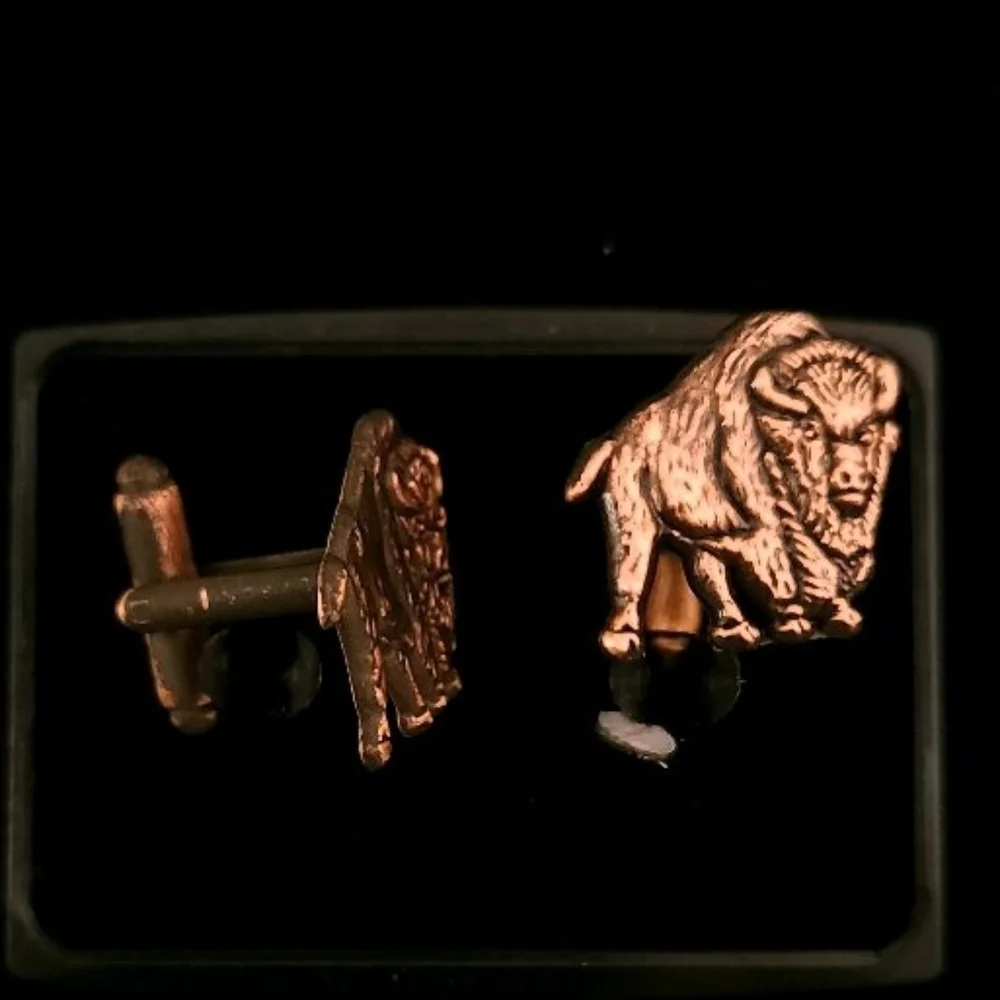 Vintage Copper Buffalo Cuff Links